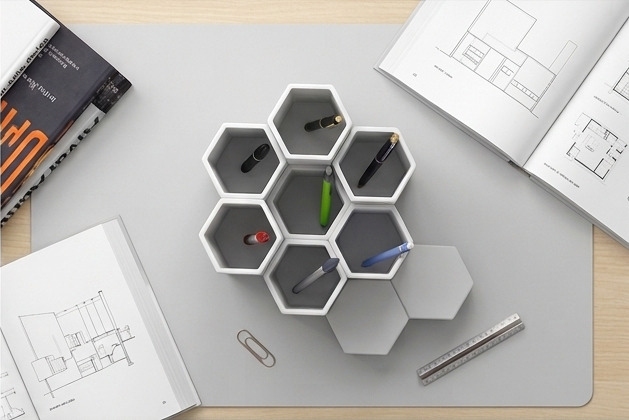 蜂巢筆筒
