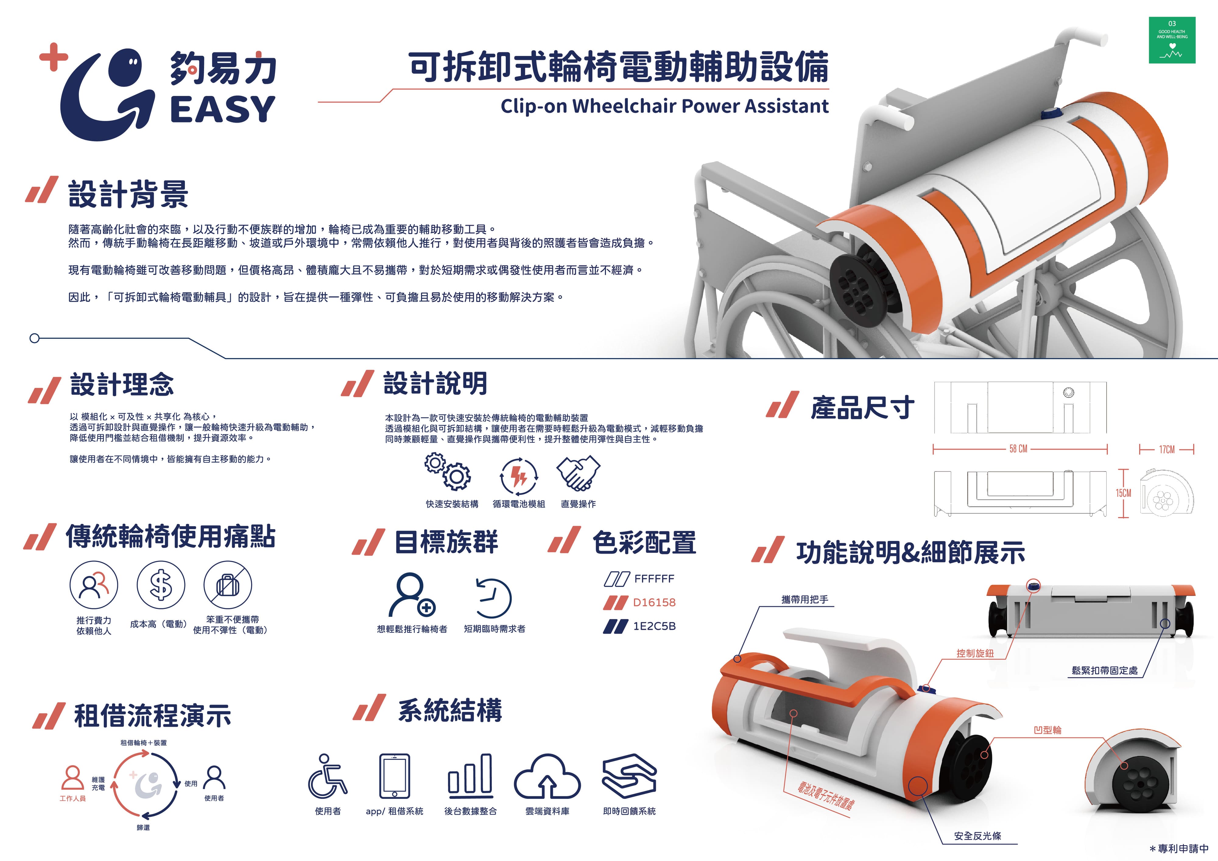 夠易力-可拆卸式輪椅電動輔具設備