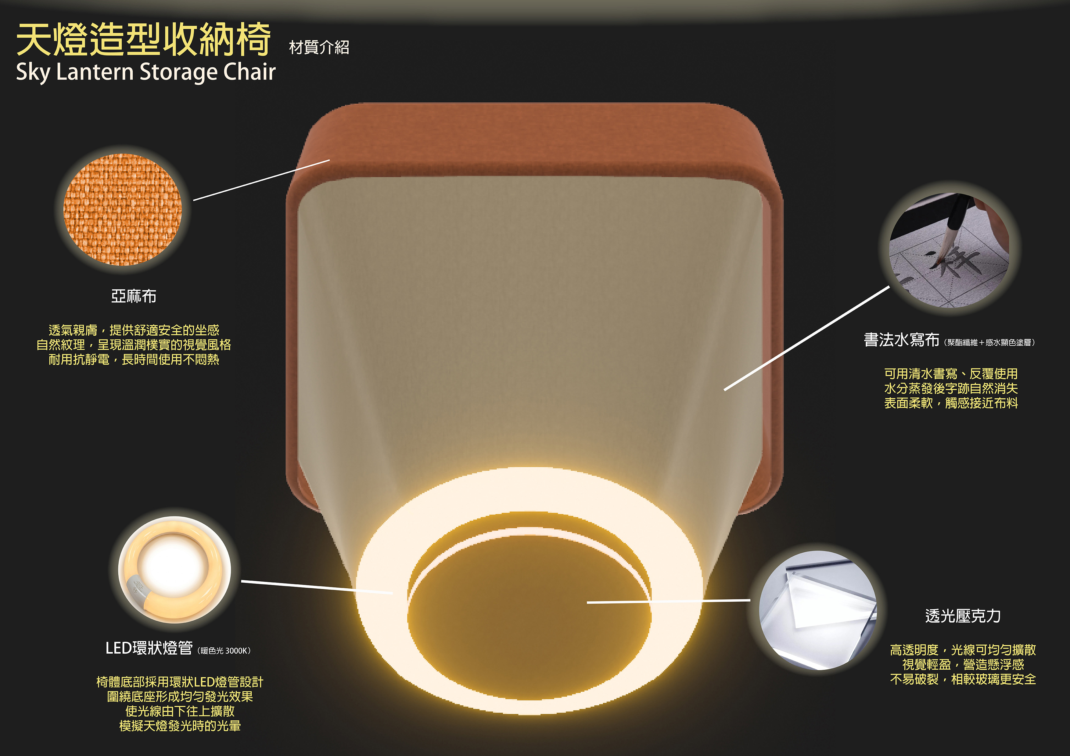 天燈造型收納椅